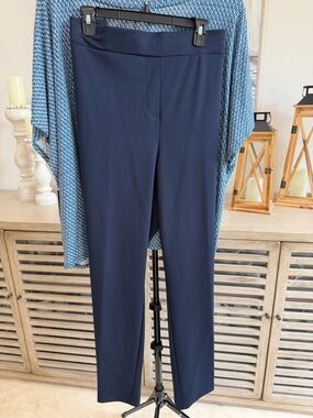 Ruby Rd. Navy Pull-On Straight Leg Trousers